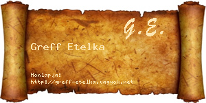 Greff Etelka névjegykártya